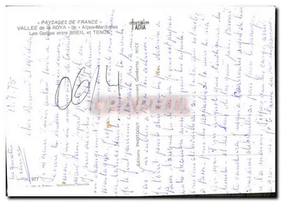 रॉया के गोर्ज — ब्रेल और टेंडे के बीच — फोटोग्यू के एडिशन — पीछे