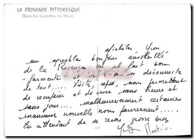 Provence pittoresca — Nas lavandas em flor — J. Suain — Verso