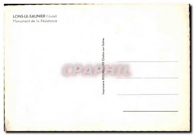 Lons-le-Saunier (Jura) — Monumento da Resistência — Impressora Bourgeois Chalon-sur-Saône — Verso