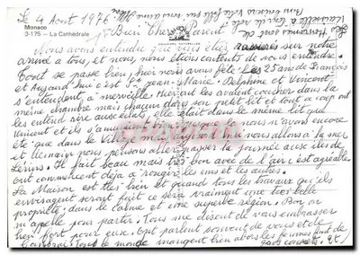 Monako — Katedra — Wydawca COULEURS NATURELLES, n° 3-175 — Rewers