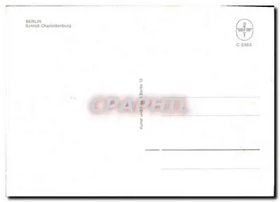 Berlin - Zamek Charlottenburg — figura w centrum posiadłości z brukowym placem — C 2383 — Rewers