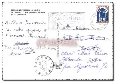 Clermont-Ferrand — vista aerea generale con cattedrale — Graphil — Verso