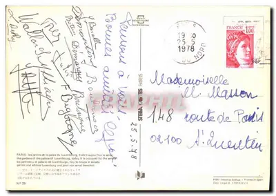Jardins du Palais du Luxembourg — Paris — Éditeur STELA CARTES, N° 29 — Verso