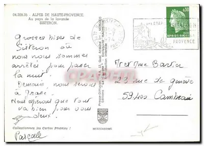 Sisteron — Ansicht der Lavendelfelder und des Dorfes — Presses-Diffusion S.A. Monaco — Rückseite