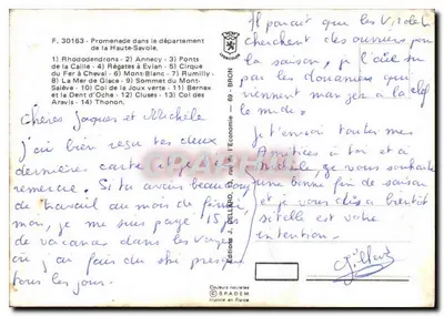 Hoog Savoie — landschappen en locaties — Edities J. Gellard, n° 30163 — Achterkant