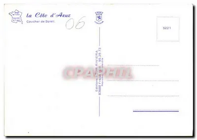 Zachód słońca — Port rekreacyjny — Éditions Azur Riviera — Rewers