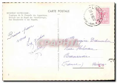 Capela Nossa Senhora — Banneux — n°3 — Verso
