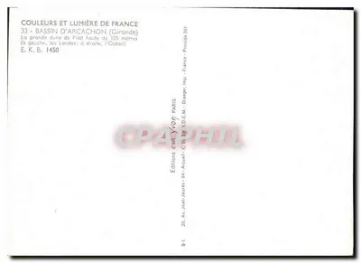 Bassin d'Arcachon — Dune de Pilat — Éditions d'art Yvonn — Rewers