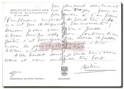 On the Corniche d'Or — Monaco — Publisher IRIS — Back