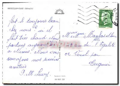Praia de Marselha — Editora Graphthi, n° 34 M13 126 — Verso