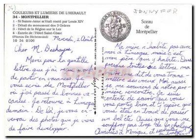 Montpellier — widok panoramiczny — Wydawnictwo Sztuki Lyon — Rewers