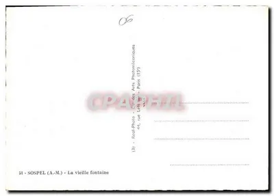 Sospel - Stara fontanna — Sospel (Alpy Morskie) — Real-Photo - Gîte des Arts Photomaniaciques (Paryż) — Rewers