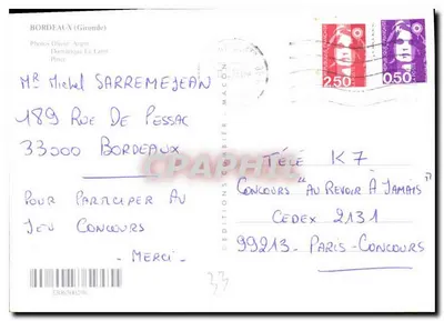 Bordeaux - Gironde — Fotos Olivier Anger, Dominique Le Lann, Pineq — Edições Scamiblier — Verso