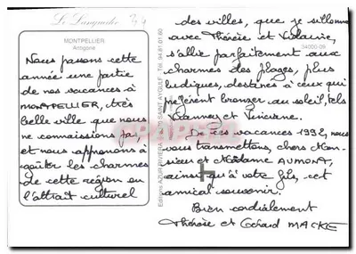 Montpellier — widok z lotu ptaka — Wydawnictwo AZUR RIVIERA n°34000-09 — Rewers