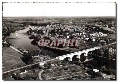 Ste-Foy-la-Grande — Vista aérea — Ponte do Caminho de Ferro — Edições Aéreas COMBIER