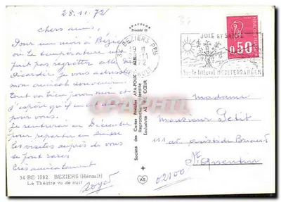 O Teatro da Noite em Béziers — espetáculo 'Feria' — editor Gart Guibert Frères — Verso