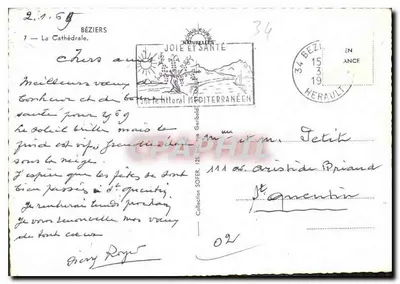 Béziers — A Catedral — Editor desconhecido, número de série não visível — Verso