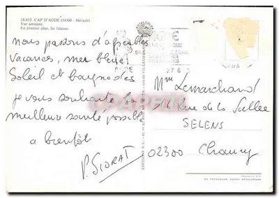 Cap d'Agde — Widok z powietrza, skały — Wydawnictwo S.L. nr 16.613 — Rewers