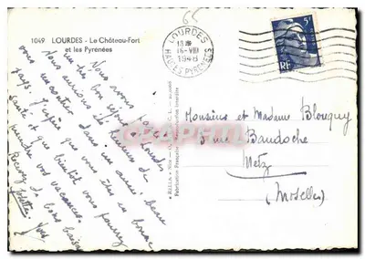 Lourdes - Zamek i Pireneje — Rella, n°1049 — Rewers