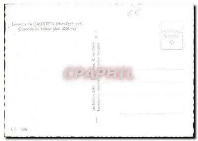 Wodospad Lutour — Okolice CAUTIRETS (Htes-Pyrénées) — Les Éditions d'Art, Paris — Rewers