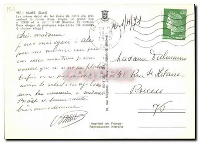 Arény w Nîmes — amfiteatr rzymski — Wydawnictwo L'Onnivillauranne — Rewers