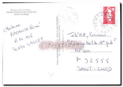 Les Cévennes — Paisagem das Cévennes com os Bancals — Éditions Méridionales — Verso