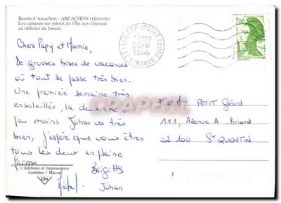 Basen w Arcachon — Chałupy na palach — Wydawnictwo i Drukarnia Combier / Mâcon — Rewers
