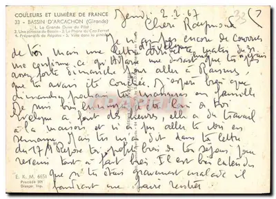 Bassin d'Arcachon — widok panoramiczny — Wydawca: E.K.M. 6651 — Rewers