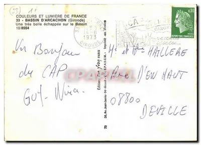 Bassin d'Arcachon — Widok z Cap-Ferrat — Wydawnictwo Jean-Jaures — Rewers