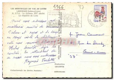 Pokój z zamku Luini — Langeais (Indre-et-Loire) — wydawnictwo Valoire — Rewers