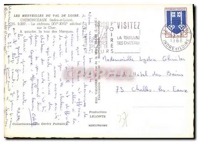 Zamek Chenonceau — na rzece Cher — Wydawca Légonde, nr 2.207 — Rewers