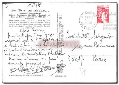 Zamek w Villandry — Indre-et-Loire — wydawca La Cigogne, seria 37 — Rewers