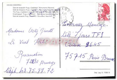 Sala odbioru Puig y Cadafach — Zabytek Narodowy — Cava Codorniu — Rewers
