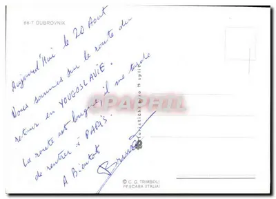 Visão de Dubrovnik e da ilha de Lokrum — C. G. Trimboli, Pescara (Itália) — n° 66-T — Verso