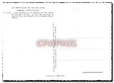 Amboise — Zamek z XV wieku — Wydawnictwo Valoire — Rewers