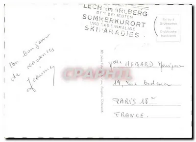 Madloch Arlberg — Áustria — editor desconhecido, número de série não visível — Verso