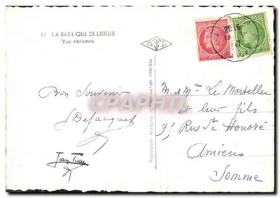 Bazylika w Lisieux — Widok z lotu — Jean Tien, n°13 — Rewers