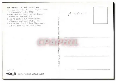 Innsbruck — Alpenstadt — editor Tirol, n° A 6467 — Verso