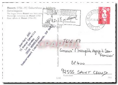 Casa natal de Mozart — Salzburgo — n.º 5/46 — Reverso
