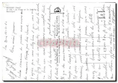 Bessèges (Gard) — A Praia e o Camping Municipal — Éditions de France — Verso