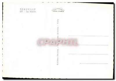 Deauville — A Prefeitura — Edição Chantal — Verso