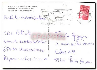 Caen — Abpia aux Dames — Krypta — Kościół Trójcy Świętej (XII–XIII w.) — Rewers