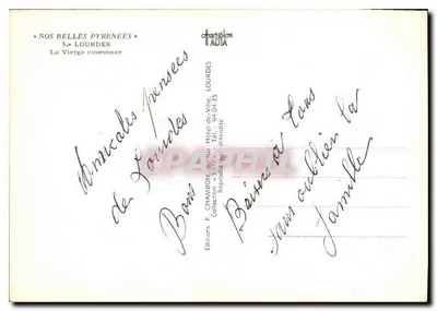 Lourdes — De gekroonde Maagd — Uitgave P. CHAMBON — Achterkant