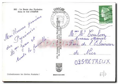 A Estrada dos Pirineus no Col d'Aspin — Compagnie des Arts Photographiques — Verso
