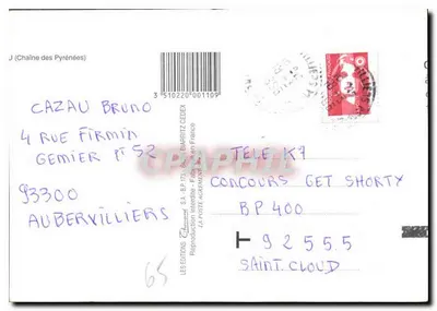 Panoramische uitzicht van de Pyreneeën — uitgever Les Éditions Charron, n°65 — Achterkant