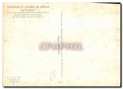 Lago de Gaube — Os Pirineus — Edições Jean-Jaurès — Verso