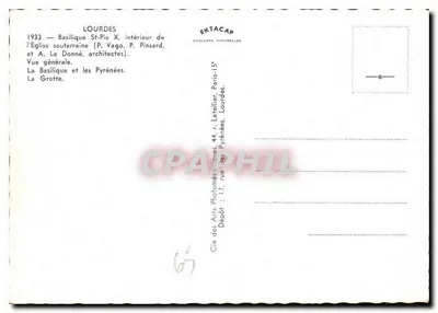 Lourdes — Ricordo di Lourdes — Ektacap — Verso