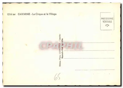 Gavarnie — Cirque i wieś — Wydawnictwo Quinault, Lourdes — Rewers