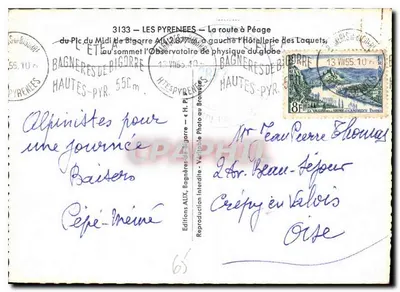 El Pic du Midi de Bigorre — Vista panorámica — Ediciones ALIX — Reverso