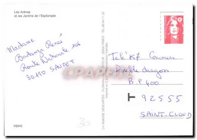 Nîmes — Koloseum i ogrody Esplanade — Wydawca Florian-Gain — Rewers